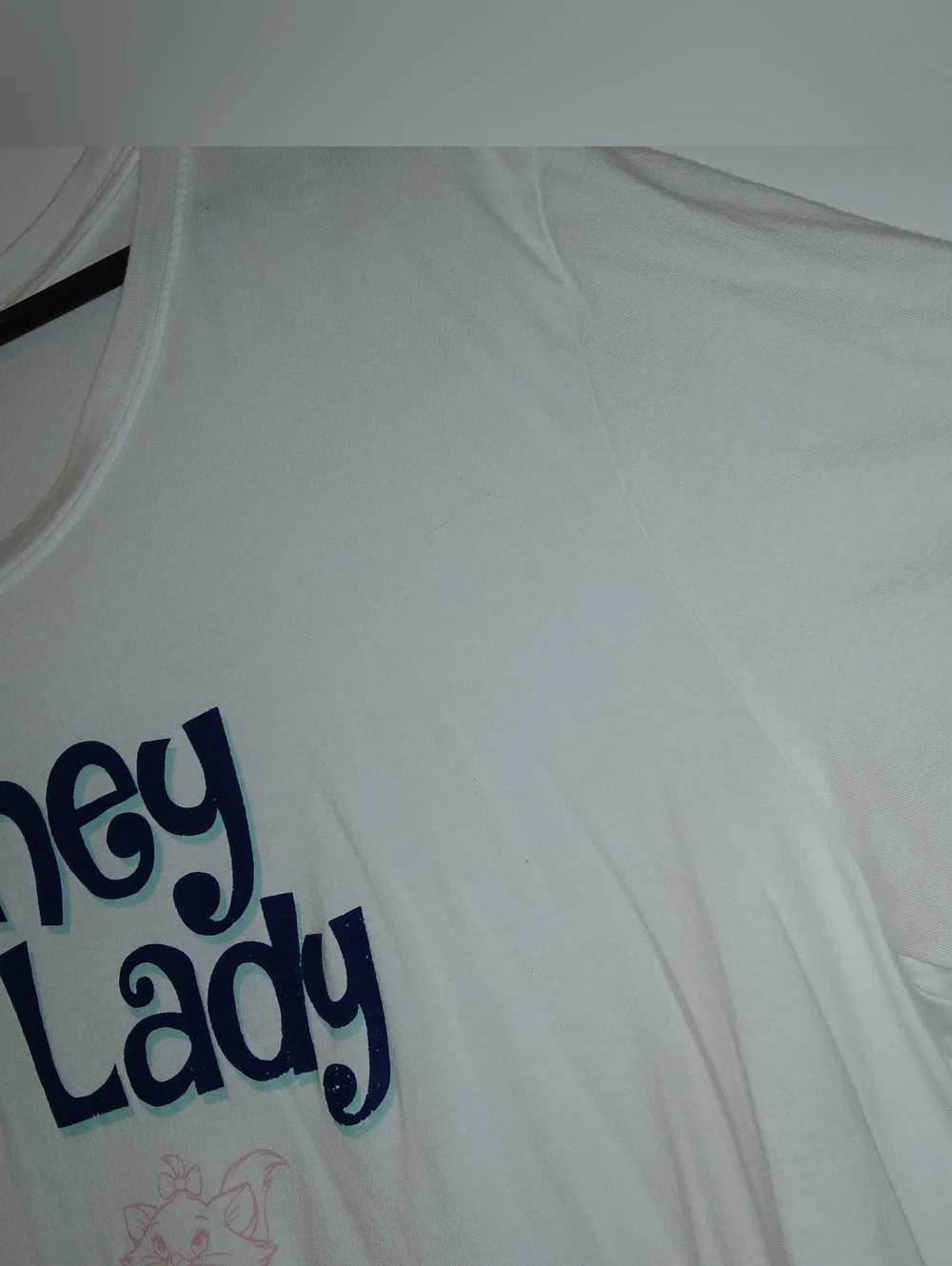 Disney White Cat Lady Tee with Multicolor Cat Sketches